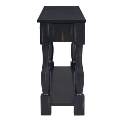 TREXM 63in black console table with drawers and shelf by HouseOfZazla on Tampa Home & Garden Store
