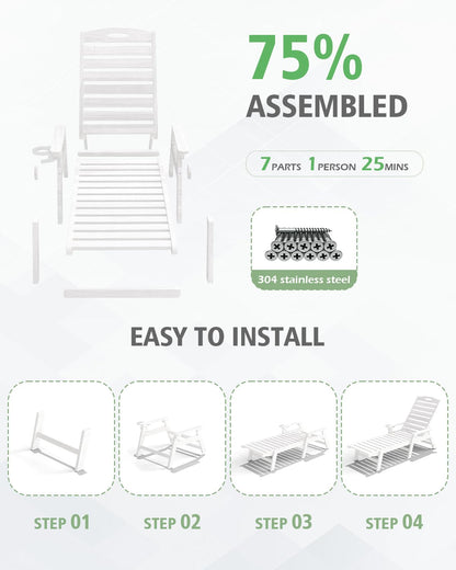Reclining Outdoor HDPE Patio Lounge Chair