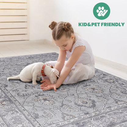 Marfi Trendy Oriental Runner Rug by Unique Piece Furniture, gray-toned oriental pattern on Tampa Home & Garden Store