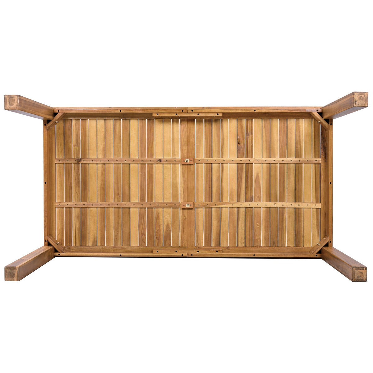 TOPMAX Patio 5pc wooden outdoor dining set in natural finish with slatted panel design on Tampa Home & Garden Store
