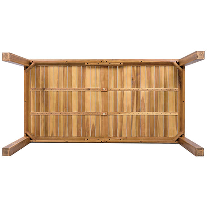TOPMAX Patio 5pc wooden outdoor dining set in natural finish with slatted panel design on Tampa Home & Garden Store