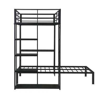Metal Loft Bed Frame With Desk And Storage