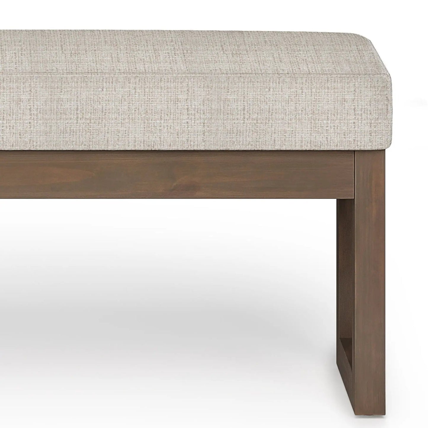 Milltown Upholstered Ottoman Bench With Driftwood