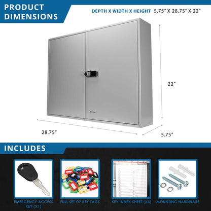 Key lock box gray, 400-key wall-mounted with digital lock by Unique Piece Furniture on Tampa Home & Garden Store