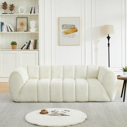 Modern Piano Key Backrest Sofa With Upholstery
