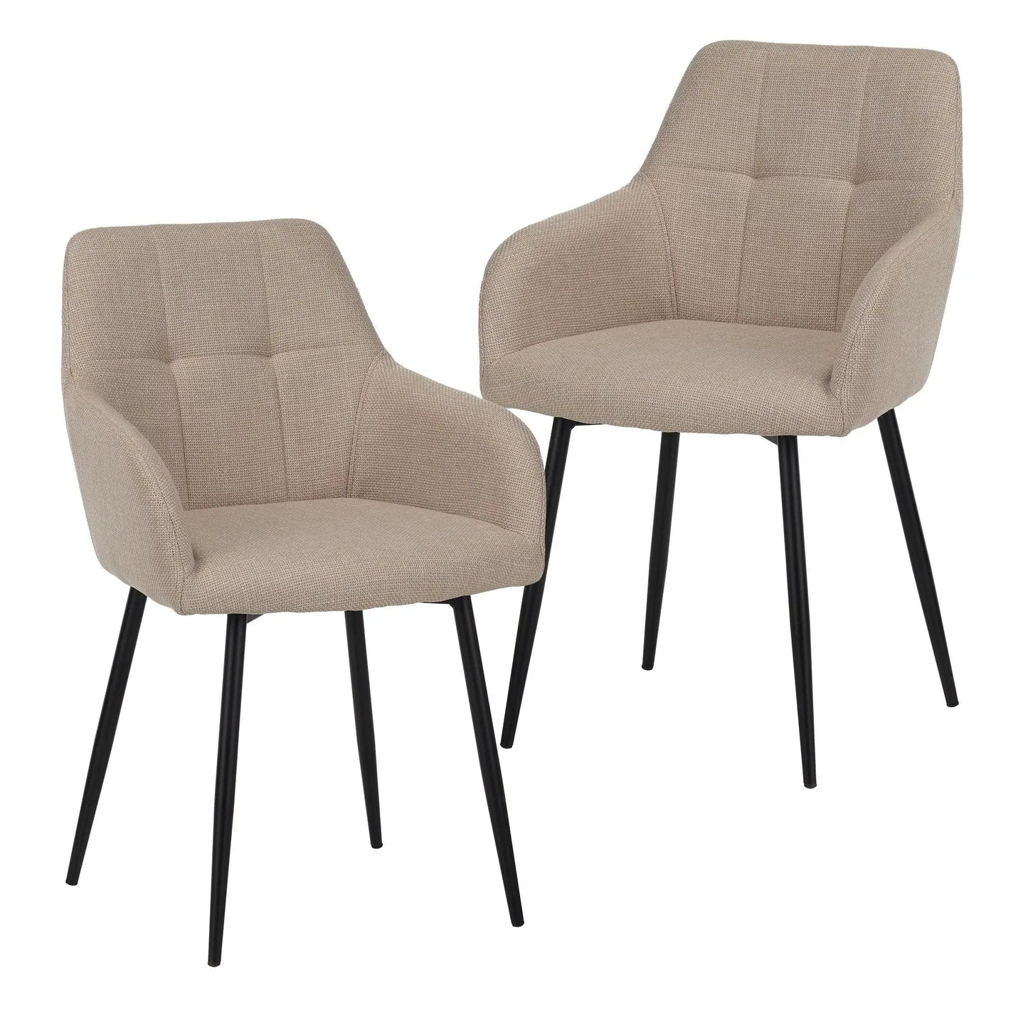 Dining Chair With Backrest and Wide Seat Set of 2