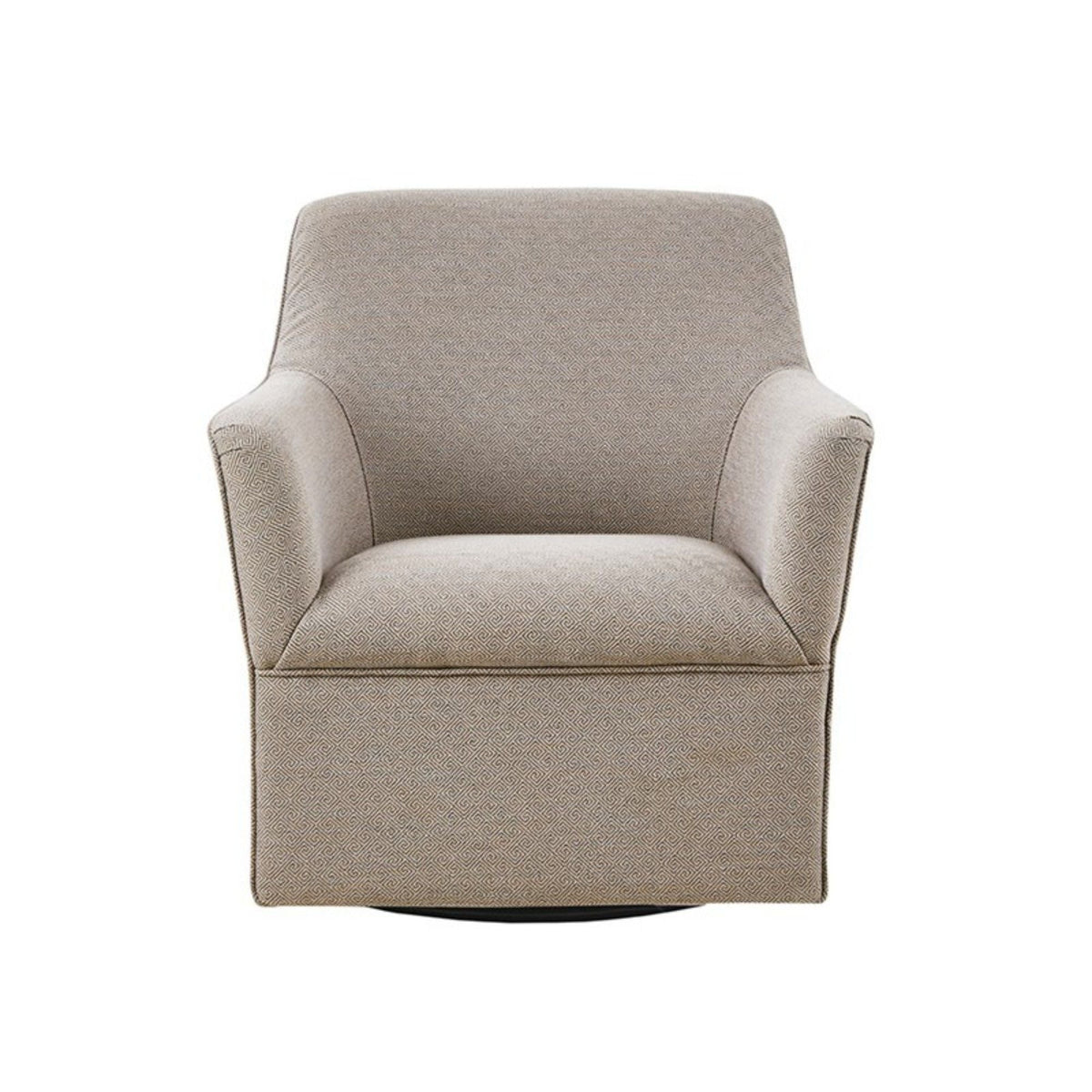 Swivel Glider Chair 360° rotation, beige textured fabric, metal base by HouseOfZazla on Tampa Home & Garden Store