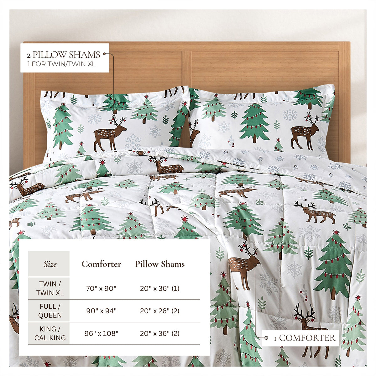 Reversible Christmas Comforter & Sham Set Great Bay Home Odette Collection Holiday Lodge 2 shams on Tampa Home & Garden Store