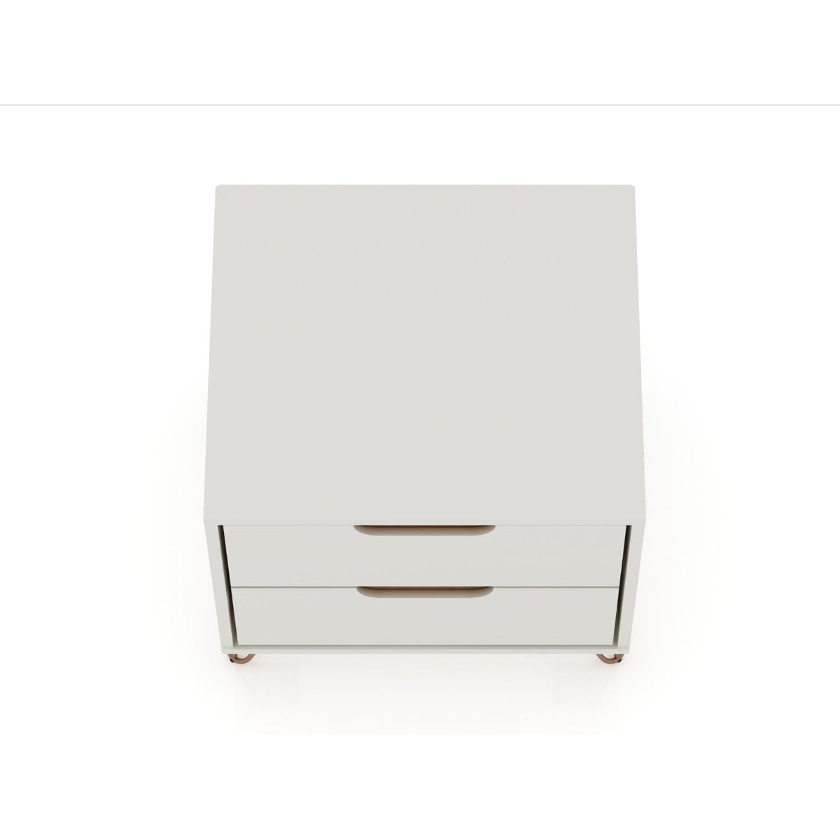 2-drawer accent nightstand in light gray with splayed legs on Tampa Home & Garden Store