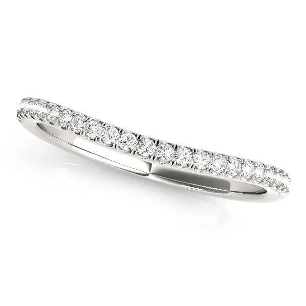 14k white gold pave curved wedding band with 1/10 cttw diamonds on Tampa Home & Garden Store
