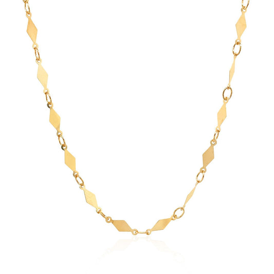 14K yellow gold polished diamond motif chain necklace 3.0mm on Tampa Home & Garden Store