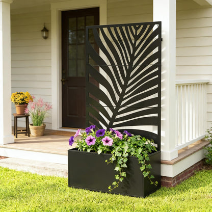 Outdoor Raised Garden Bed and Privacy Screen