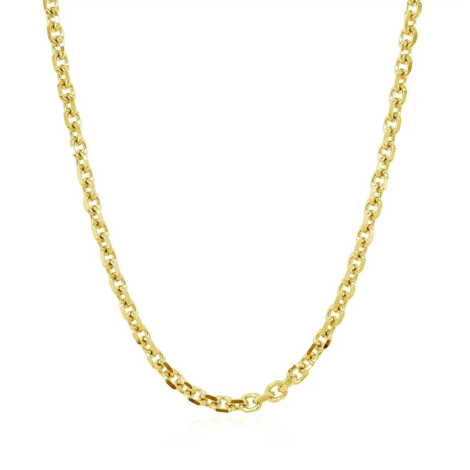 3.1mm 14k yellow gold diamond-cut cable link chain necklace by Bids.com on Tampa Home & Garden Store