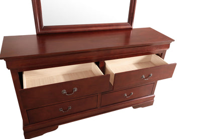 Louis Philippe dresser with mirror in dark red brown finish by HouseOfZazla on Tampa Home & Garden Store