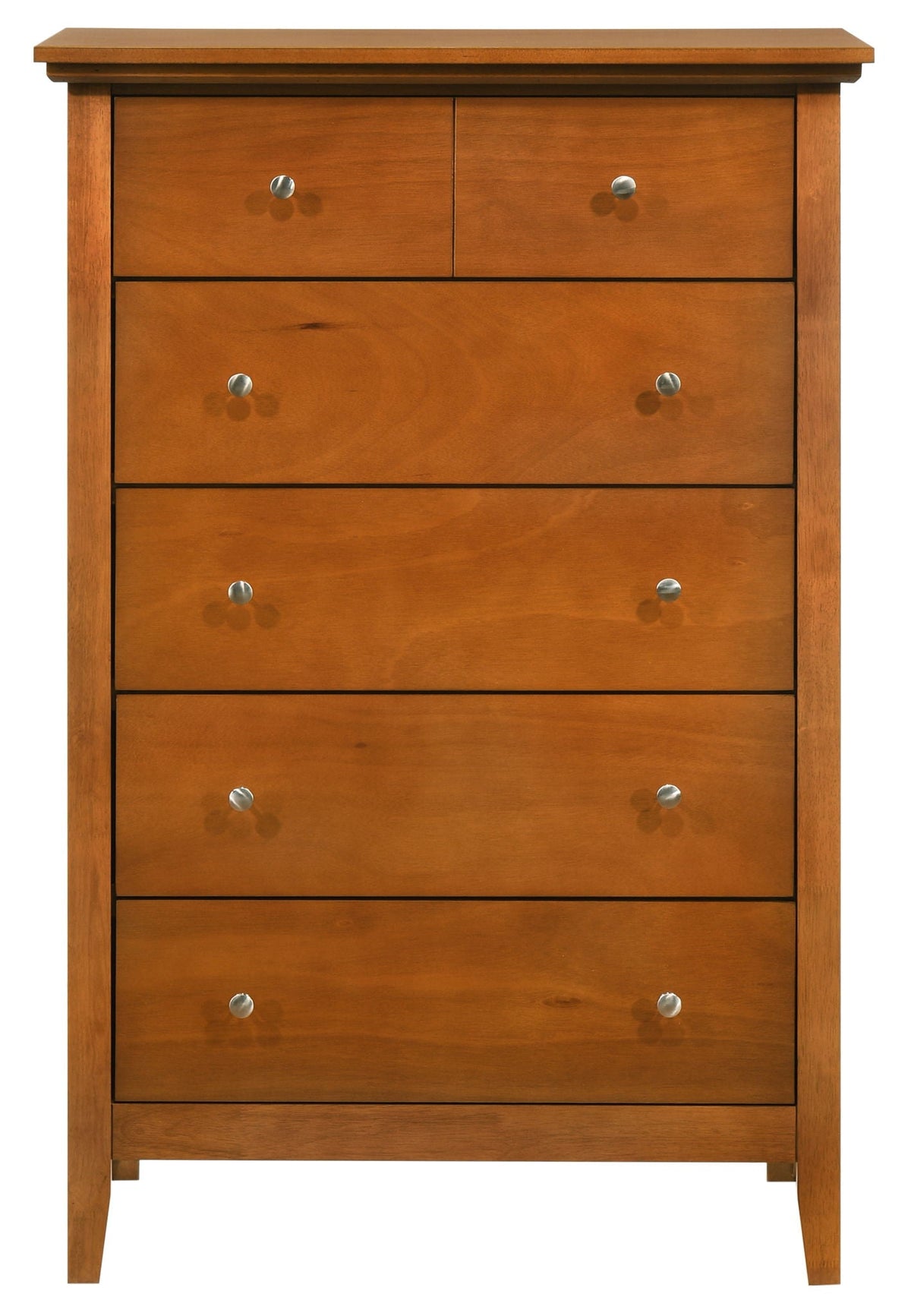 Accent chest with real wood veneers in warm honey brown and nickel hardware by HouseOfZazla on Tampa Home & Garden Store