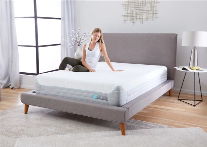 BedGear S5 Performance Queen Mattress - Medium Comfort on a gray bed in a bright room on Tampa Home & Garden Store