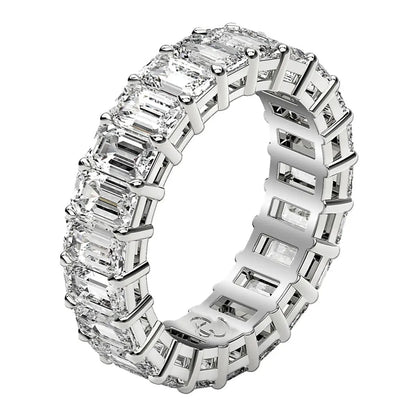 Emerald-cut lab-grown diamond eternity ring in 14k white gold, 4 cttw, prong-set stones Bids.com on Tampa Home & Garden Store