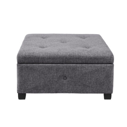Aspen Ottoman Soft Close Storage in dark gray upholstered fabric by HouseOfZazla on Tampa Home & Garden Store