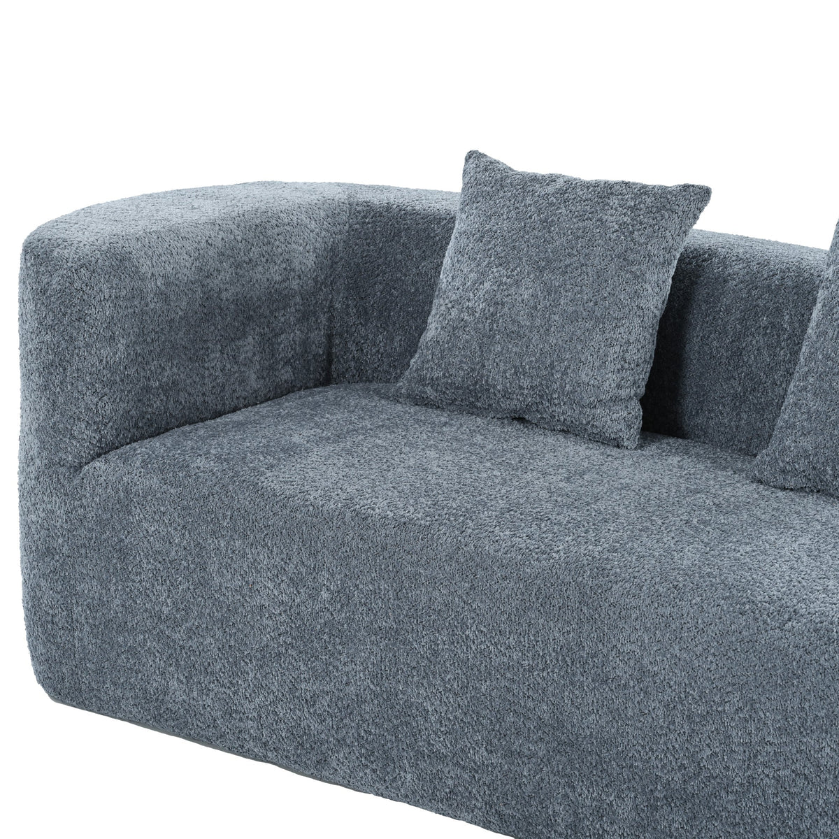 U_Style 132-inch sectional sofa curved design textured blue-gray fabric by HouseOfZazla on Tampa Home & Garden Store