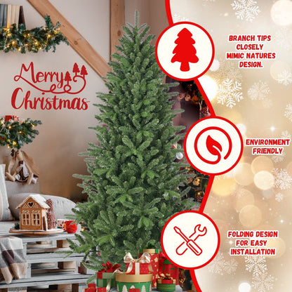 6ft artificial Christmas tree from HouseOfZazla with 1168 branch tips in a festive living room on Tampa Home & Garden Store