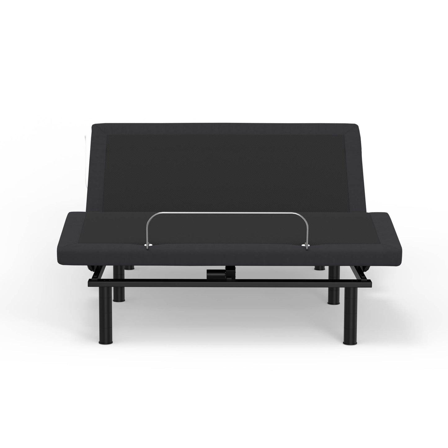Model G2 Queen adjustable base with black upholstered headboard and metal frame on Tampa Home & Garden Store