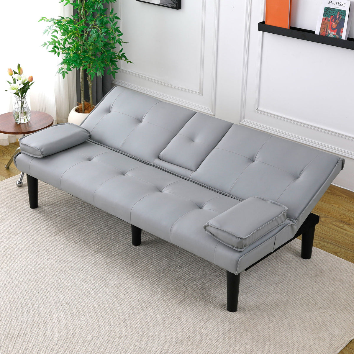 Compact Foldable Sofa Bed and Cup Holder