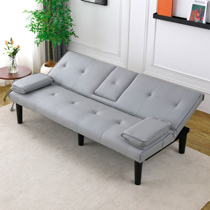 Compact Foldable Sofa Bed and Cup Holder