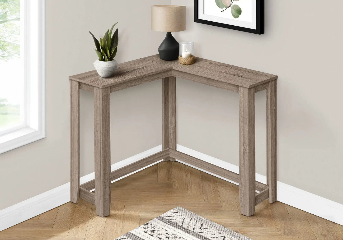 Corner Accent Console Table for Entryway, Modern