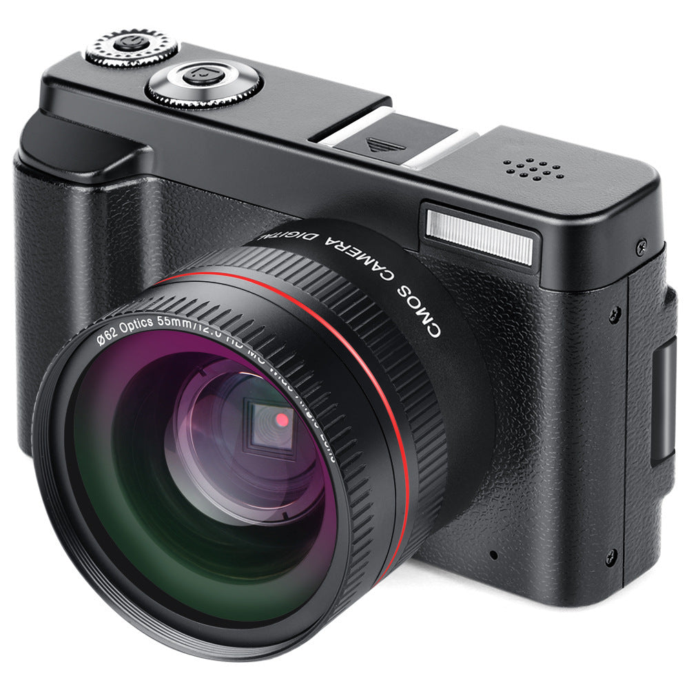 HD WIFI SLR camera with black body, large lens with red ring and flip screen on Tampa Home & Garden Store