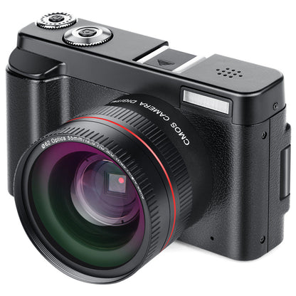 HD WIFI SLR camera with black body, large lens with red ring and flip screen on Tampa Home & Garden Store