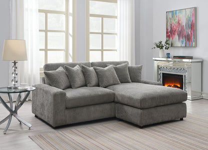 Tavia reversible gray sectional sofa with 6 pillows in a contemporary living room by HouseOfZazla on Tampa Home & Garden Store