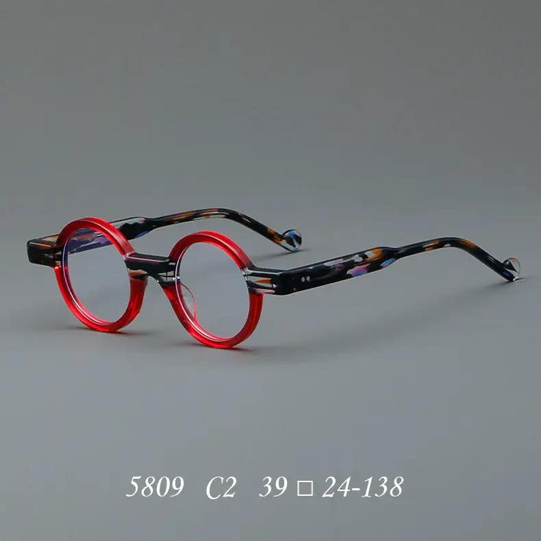 Retro red round acetate glasses frame by FLIPSTYLEZLLC with tortoiseshell arms on Tampa Home & Garden Store