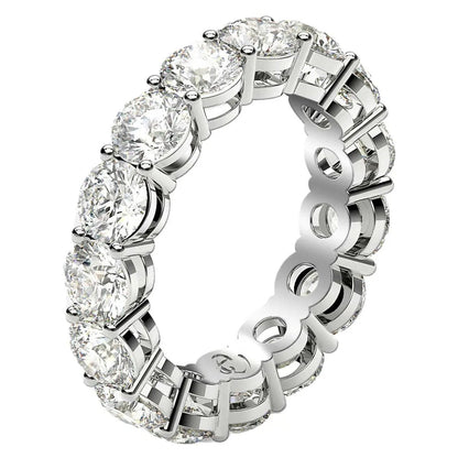 Round-cut lab-grown diamond eternity ring in 14k white gold with prong-set diamonds, Bids.com on Tampa Home & Garden Store