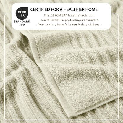 Luxury Combed Cotton and Ribbed Bath Towels