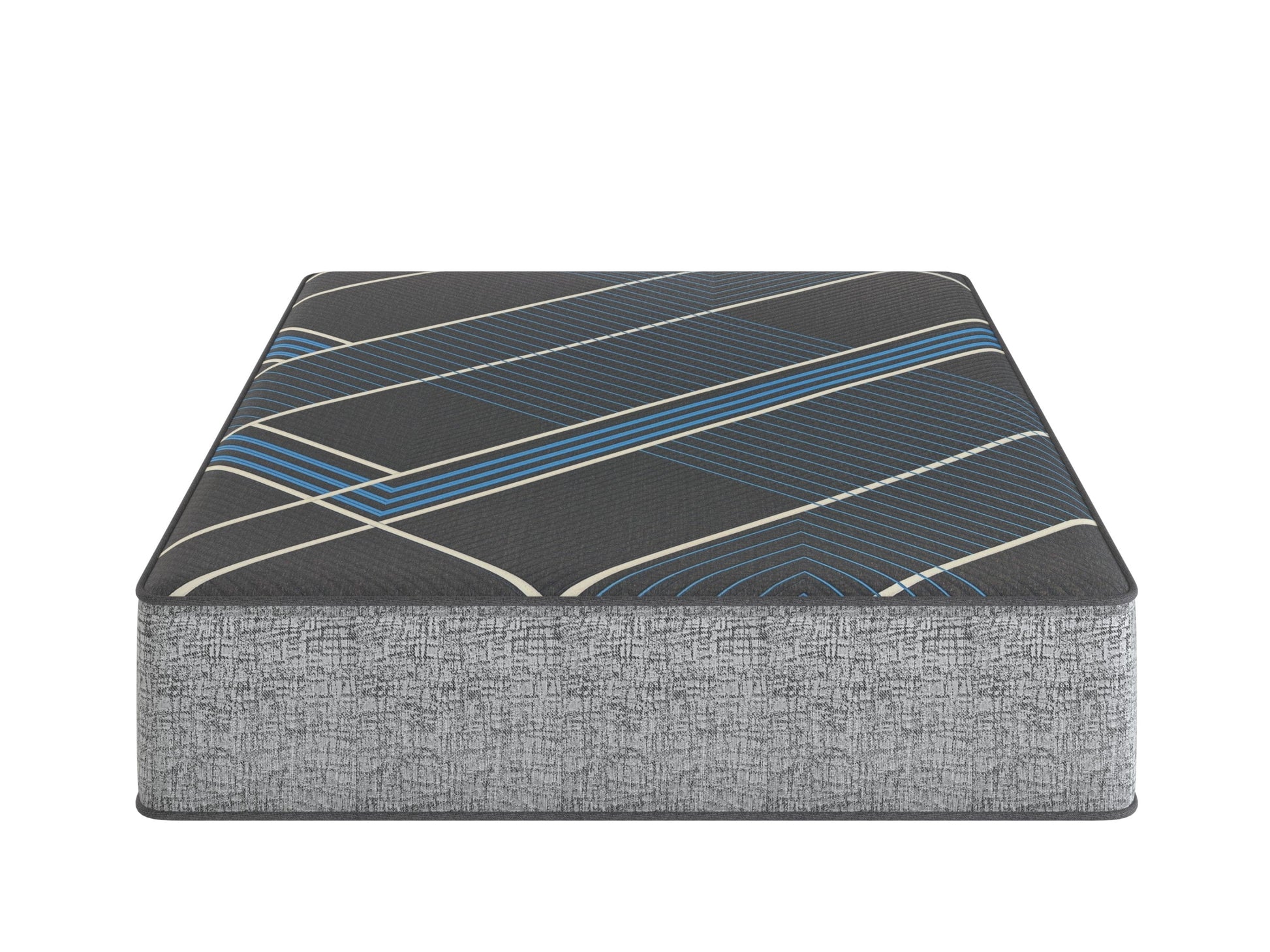 Tempagel by Restonic 13' plush mattress smooth top, dark gray with blue stripes HouseOfZazla on Tampa Home & Garden Store