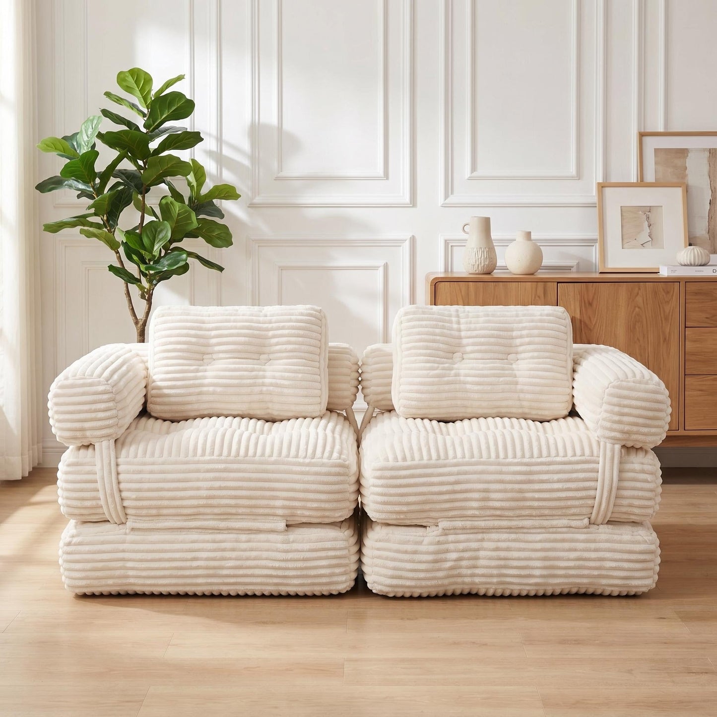 Boneless Foldable Floor Sofa Bed and Pillow