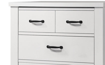 Cassini 5 Drawer Chest white with sleek black handles, HouseOfZazla accent chest on Tampa Home & Garden Store