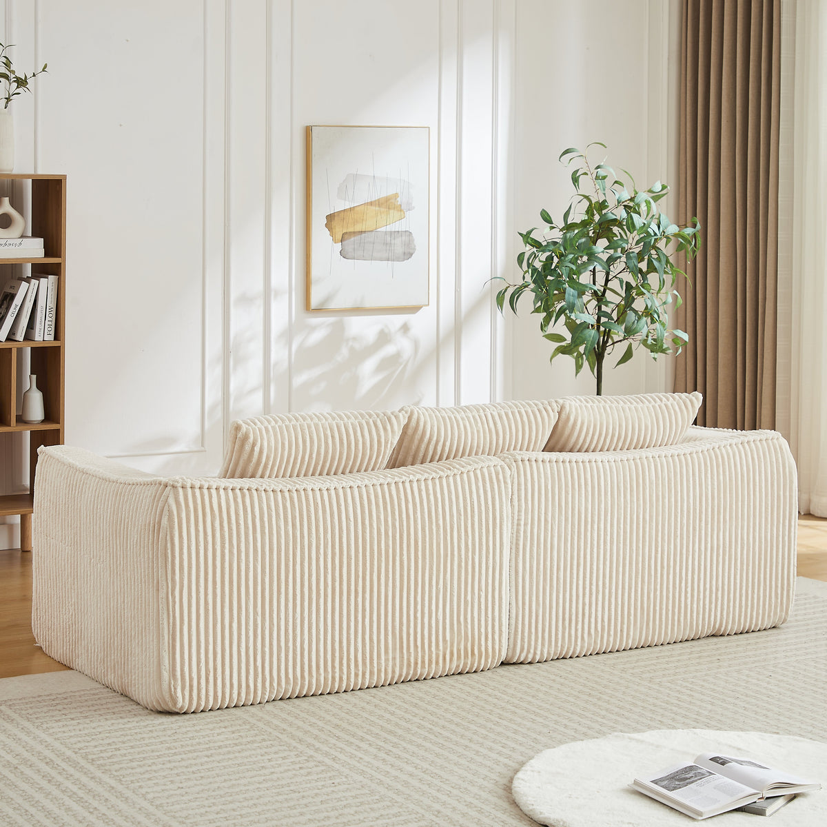 Minimalist Corduroy And Three Seater Sofa