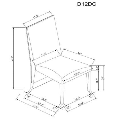 Stacey Contemporary Dining Chair set of 2 line drawing by Unique Piece Furniture on Tampa Home & Garden Store
