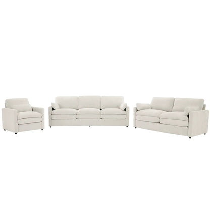 Beige 3-piece living room set: armchair, sofa, loveseat by Unique Piece Furniture on Tampa Home & Garden Store