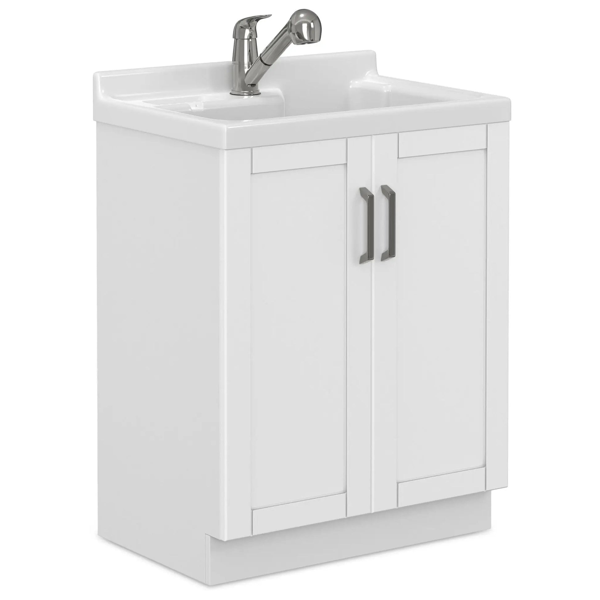 Kyle laundry vanity with white sink and chrome faucet, 2-door cabinet by Unique Piece Furniture on Tampa Home & Garden Store