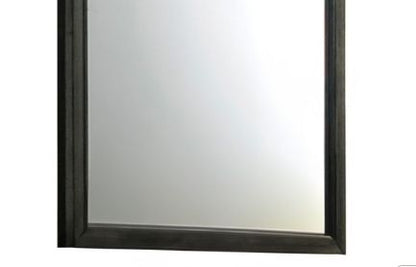 Carine Gray Mirror with Wooden Frame dark wood finish by HouseOfZazla for bedroom on Tampa Home & Garden Store