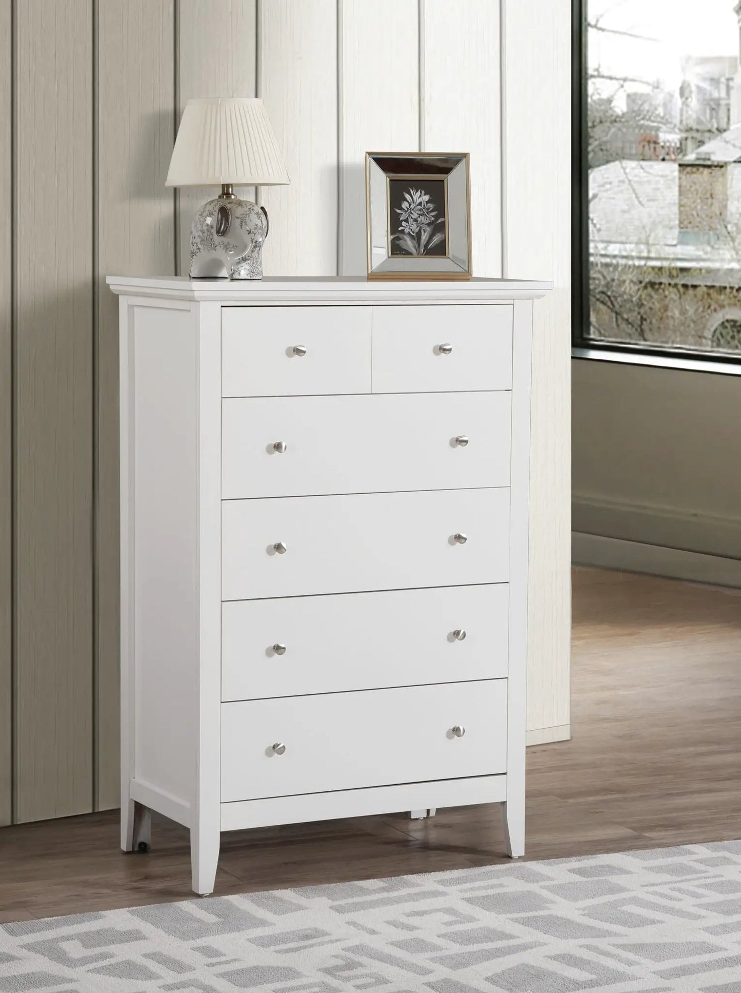 Hammond Chest white accent chest with silver knobs by Unique Piece Furniture on Tampa Home & Garden Store