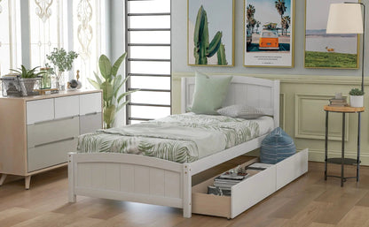 Platform Bed and Headboard With Footboard Slats