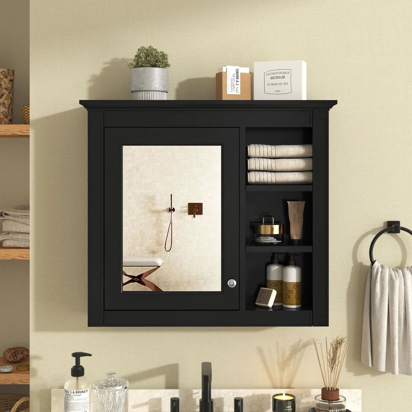 Modern Wall-Mounted Medicine Cabinet with Mirror
