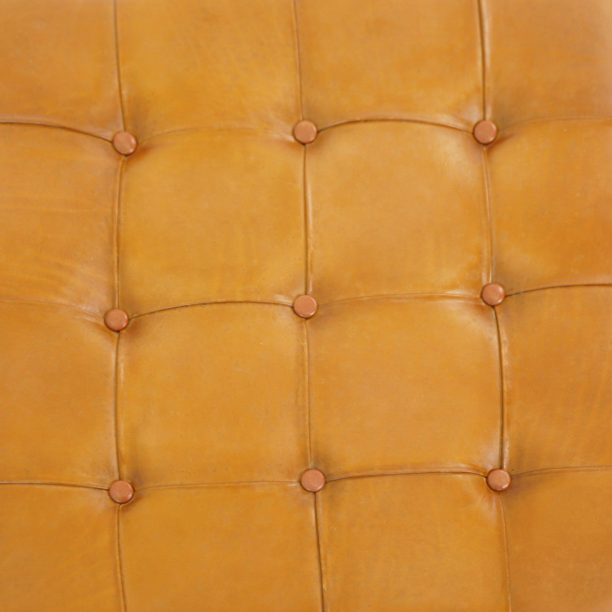 Tan leather upholstered bench with button tufting and solid wood frame HouseOfZazla on Tampa Home & Garden Store