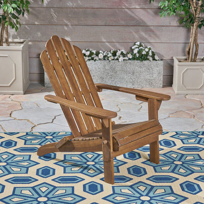 Aurascape Outdoor Acacia Wood Foldable Adirondack Chair, natural finish, HouseOfZazla on Tampa Home & Garden Store