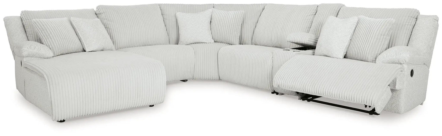 Top Tier Corduroy Reclining Sectional with Chaise