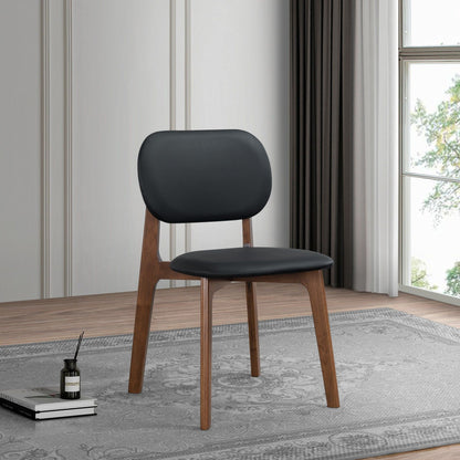 Kelsey dining chair set of 2 with solid wood legs and black upholstered seats on Tampa Home & Garden Store