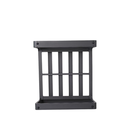 Gray metal outdoor ottoman frame with slatted panels and rectangular base on Tampa Home & Garden Store